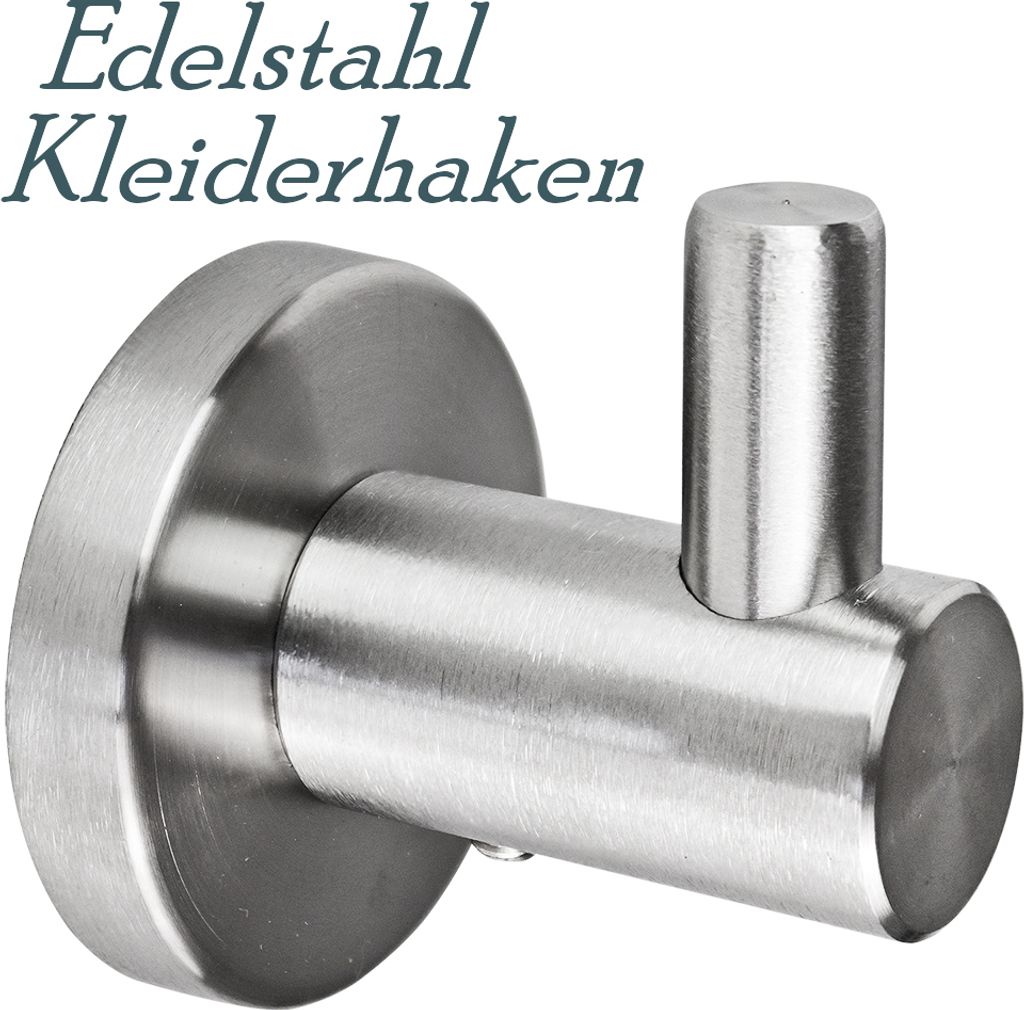 Edelstahl Kleiderhaken 1 Stück Garderobenhaken Wandhaken Edelstahl Handtuchhaken zum Bohren inkl. Schrauben und Dübel V2Aox