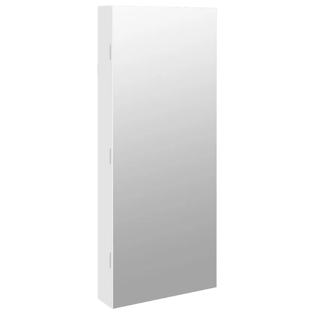 vidaXL Armadio portagioie a specchio con illuminazione LED a parete bianco