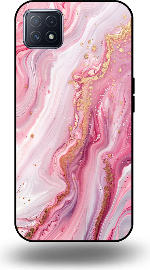 Smartphonica Custodia per telefono adatta per OPPO A53 5G / A72 5G / A73 5G con stampa in marmo - Custodia posteriore in TPU con design in marmo - Rosa