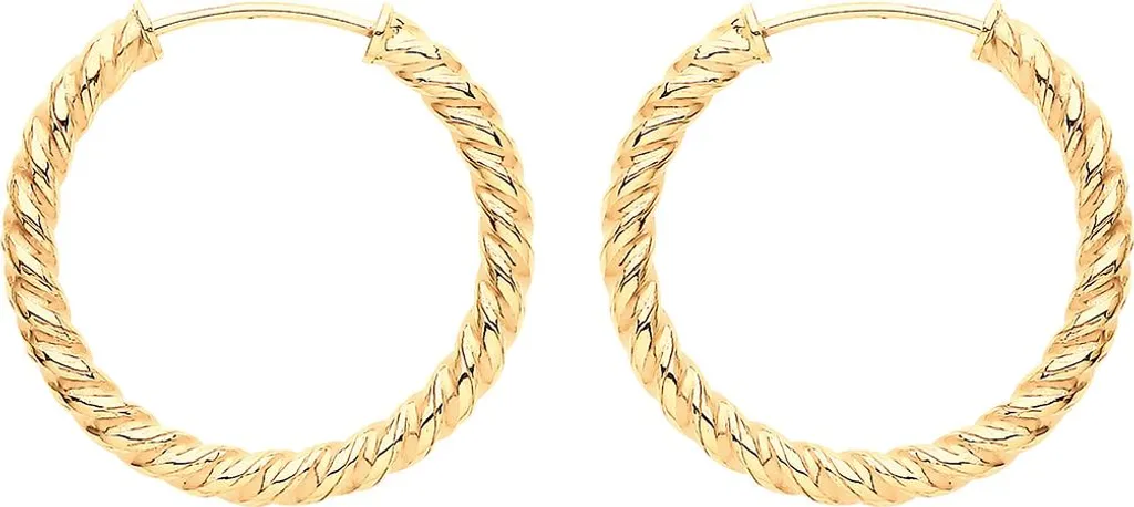 Boucles d'oreilles Créoles Dormeuses pour Femme Or 375/1000 15mm Jaune