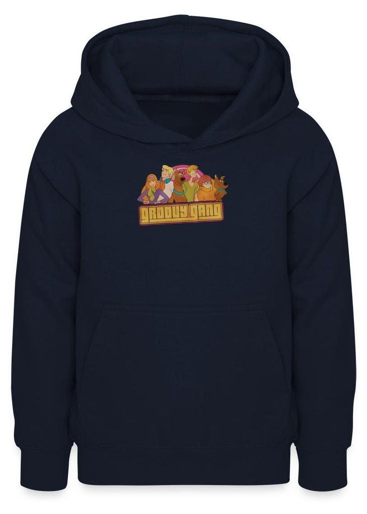 Spreadshirt Scooby-Doo Groovy Gang Teenager Hoodie, L (9/11 Jahre), Navy