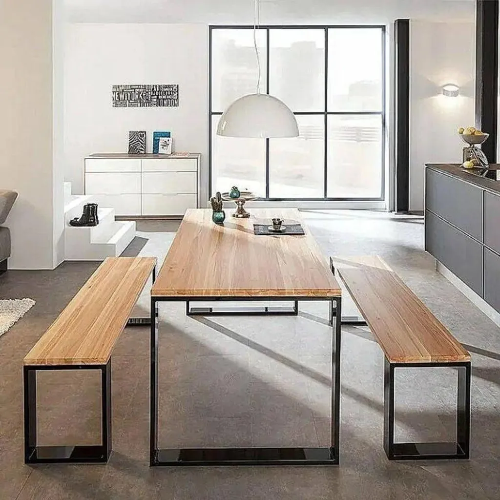 Piétement de table industriel en acier noir 80x72 cm - Structure stable