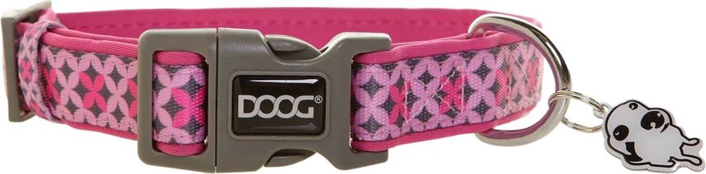 DOOG Halsband Toto pink/schwarze Sterne, Größe: XS
