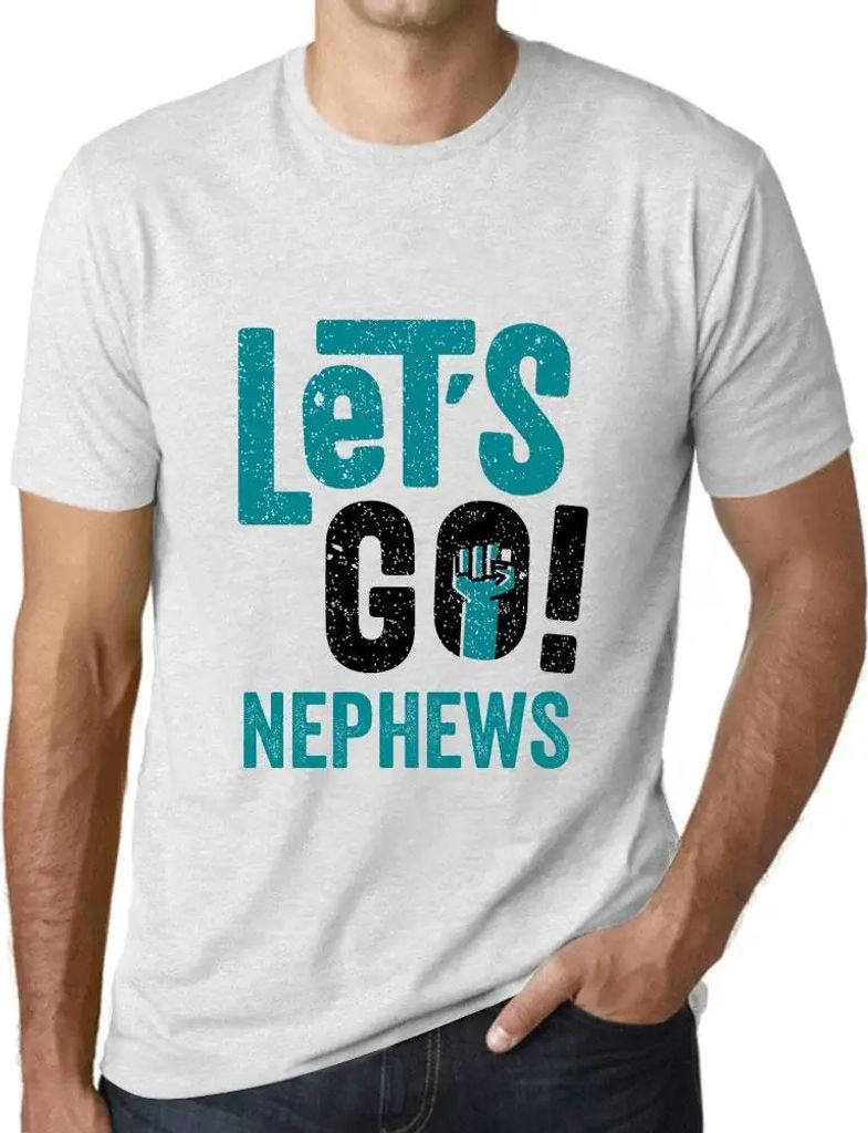 Herren Grafik T-Shirt Auf geht's Neffen – Let's Go Nephews – Öko-Verantwortlich Vintage Jahrgang Kurzarm Lustige Druck Geburtstag Geschenk Mann