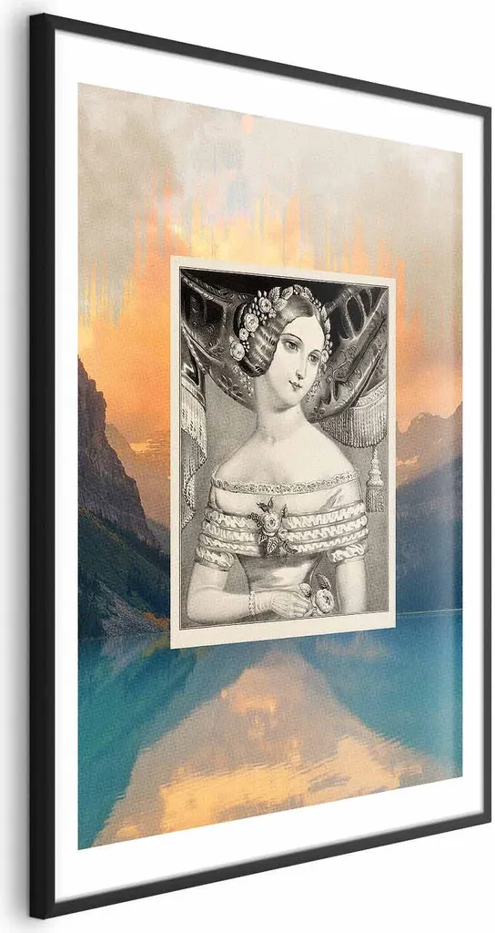 Poster Ritratto Retrò 60x90 cm con Cornice Nera e Margine | Decor Casa