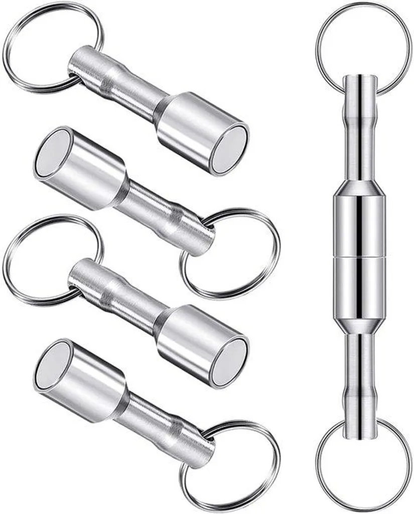 Porte-clés magnétique en métal recyclé, pack de 6 pièces robustes