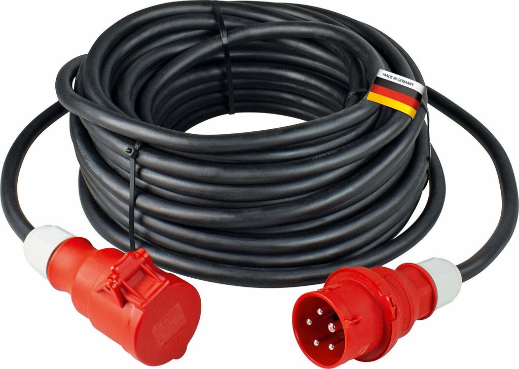 as-Schwabe CEE-Verlängerungskabel 25m 400V 16A 5-polig Gummi-Leitung 5G2,5 IP44