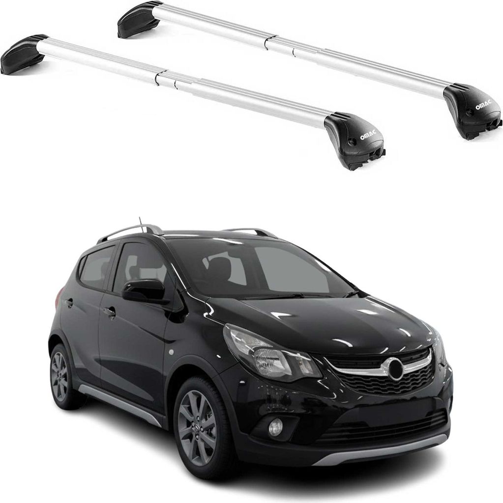 Dachträger Grundtäger für Opel Karl Rocks 2016-2019 5 tür 100kg Alu Grau 2x ABE