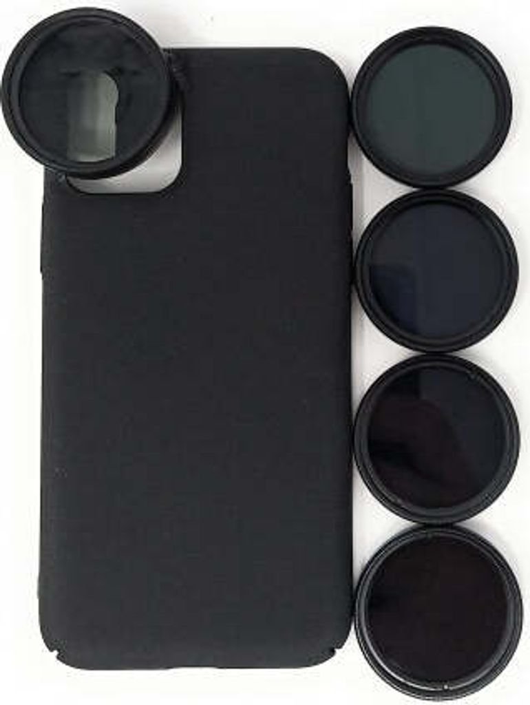 SYSTEM-S ND Filter 37 mm Set Neutraldichtefilter Graufilter mit Hülle für iPhone 11 Pro
