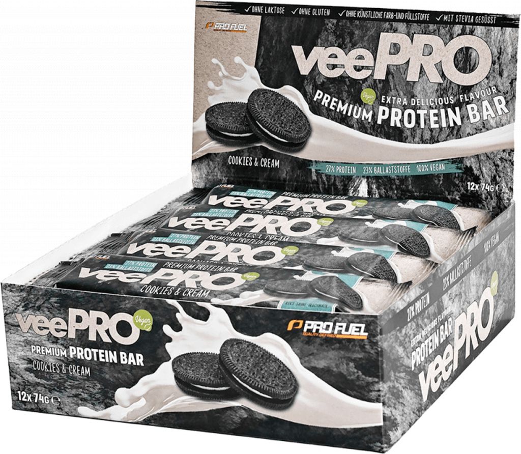ProFuel veePro Bar (12x74g) Cookies & Cream - Riegel - Protein-Riegel