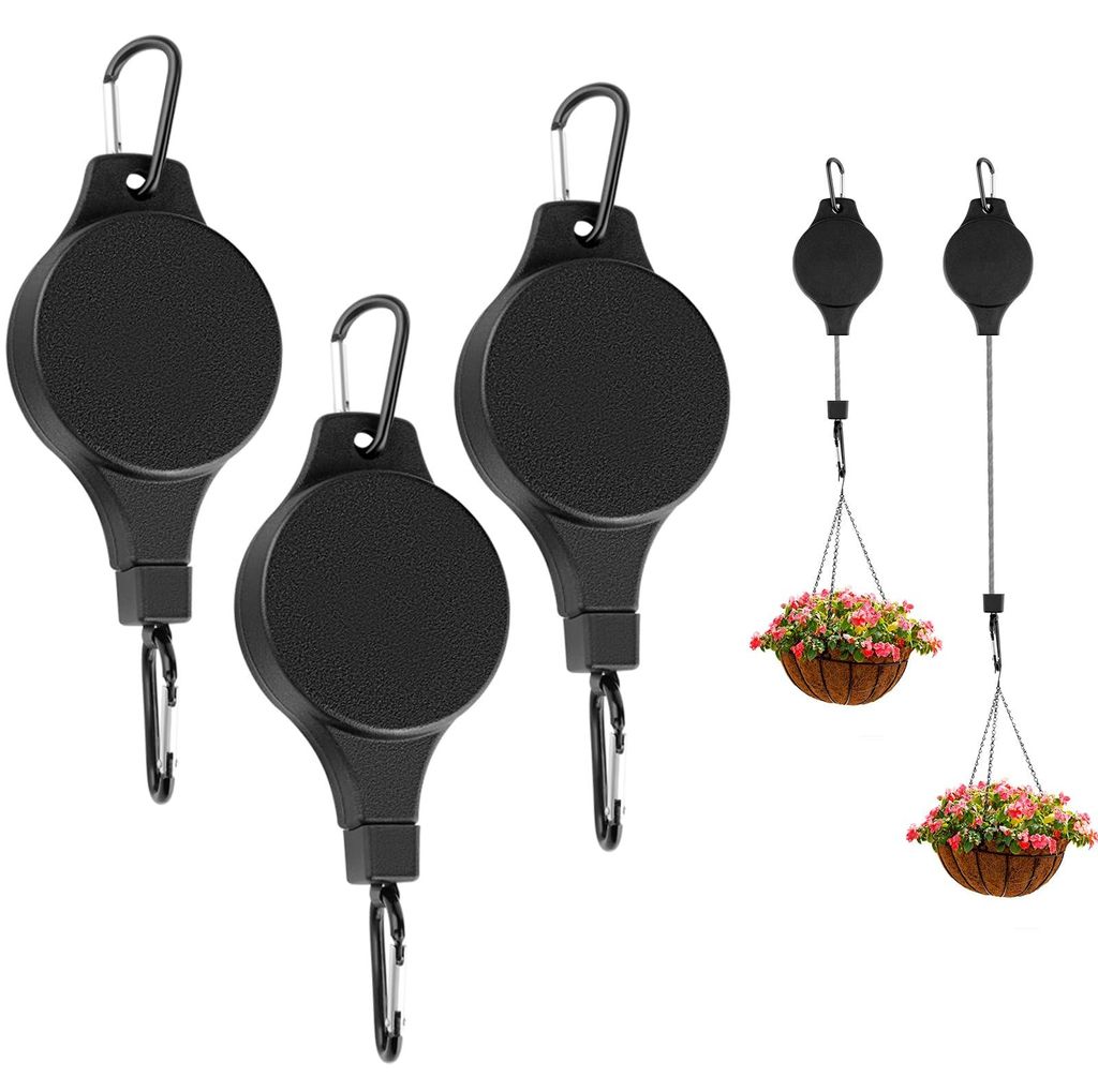 3 Pflanzenhänger, ausziehbare Blumentopfhaken, verstellbare Pflanzenhänger, ausziehbare Pflanzenhänger für Gartenkörbe, Blumentöpfe, Vogelhä...