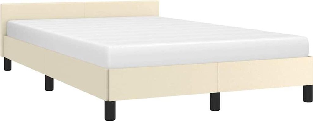 vidaXL Bettgestell ohne Matratze Creme 120x190 cm Kunstleder
