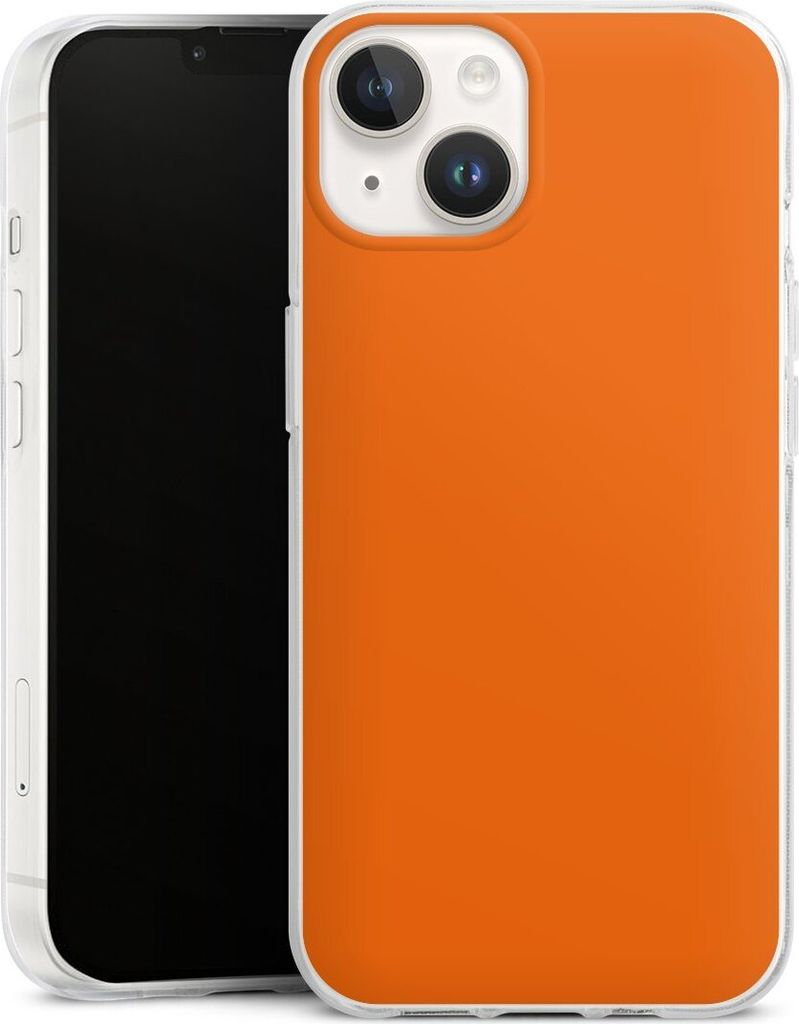 DeinDesign Handyhülle für Apple iPhone 14 Silikon Hülle Case Smartphone Schutzhülle Farbe einfarbig orange