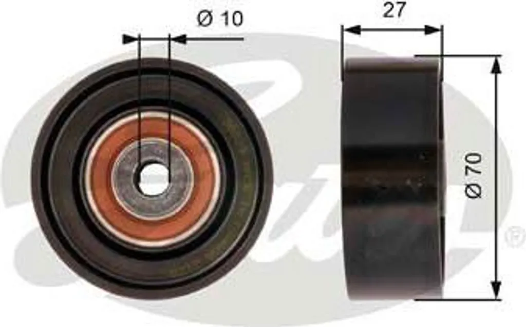 Poulie de renvoi GATES pour réparation courroie 206 et Xsara OE 575151