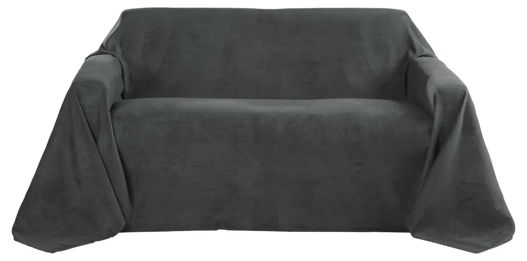 Couvre-lit 210x280 cm Anthracite Beautissu : Protège et Décore Sofa