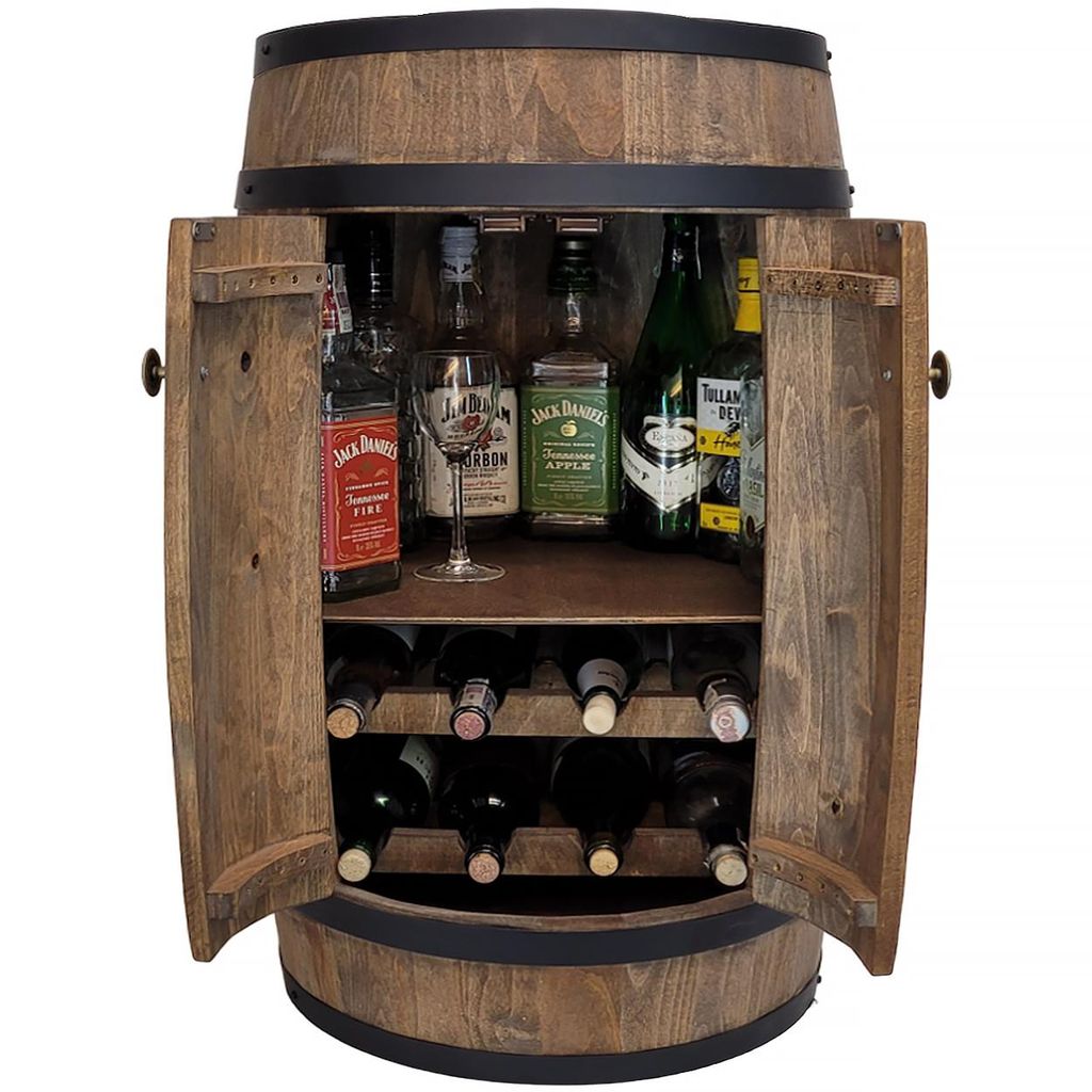Barrel mit Tür Alkohol Flasche Bar in Wenge 80x50cm nach Hause Mini-Weinbar