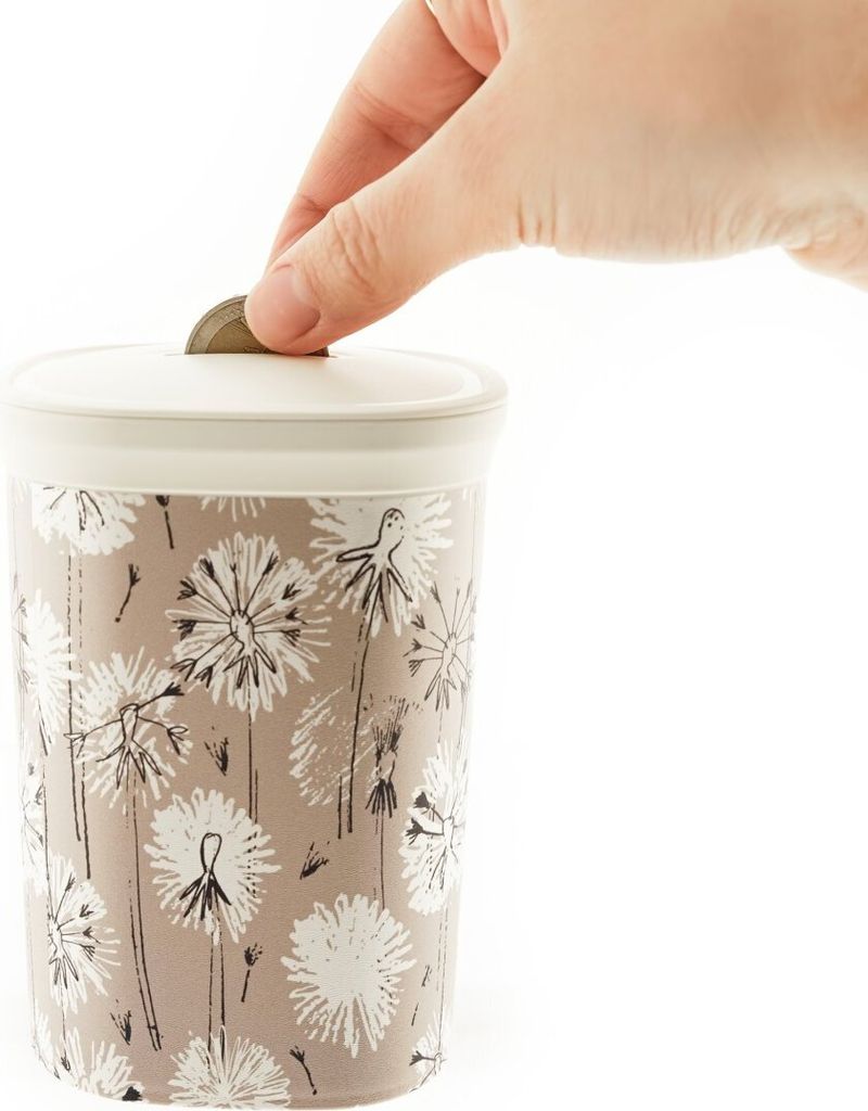 Robuste Spardose aus Kunststoff – Sicheres Sparen für Kinder und Erwachsene - Beige