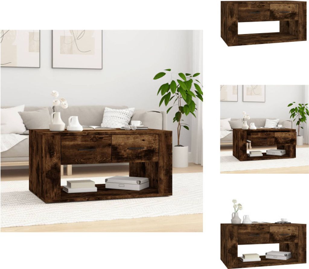 vidaXL Couchtisch Räuchereiche 80x50x40 cm Holzwerkstoff - Couchtische