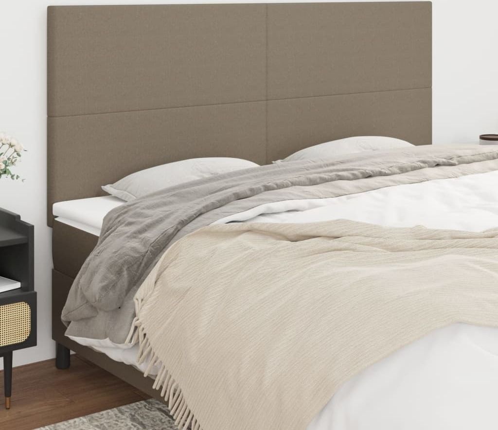 Cloris Designermöbel Kopfteile 4er Set Taupe 80x5x78/88 cm Stoff 2024 Neu