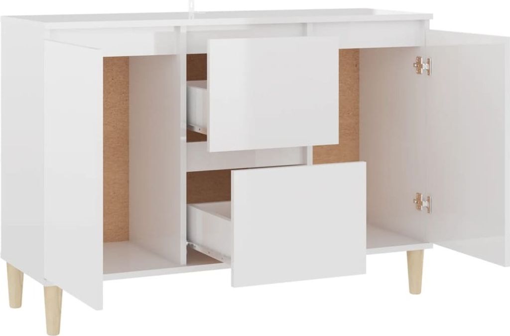Kredens biały wysoki połysk 103,5x35x70 cm materiał Zdjęcie produktu 3
