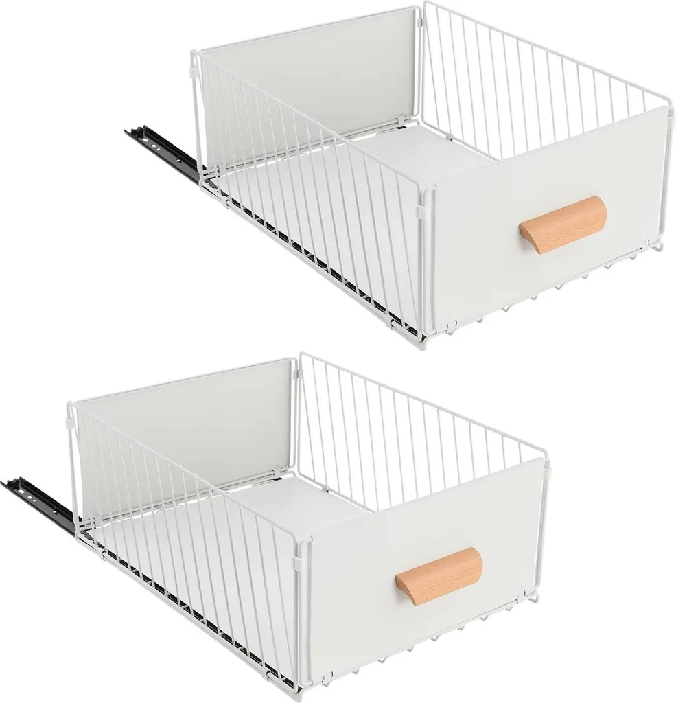 Rangement de cuisine extensible 25kg - Acier carbone et poignée bois