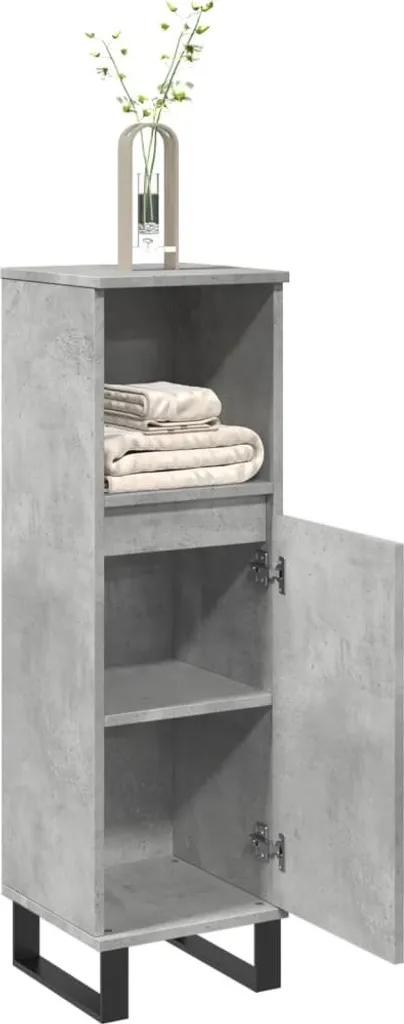 Armadietto Bagno Stretto 30 cm Grigio Cemento Maison Exclusive 100cm