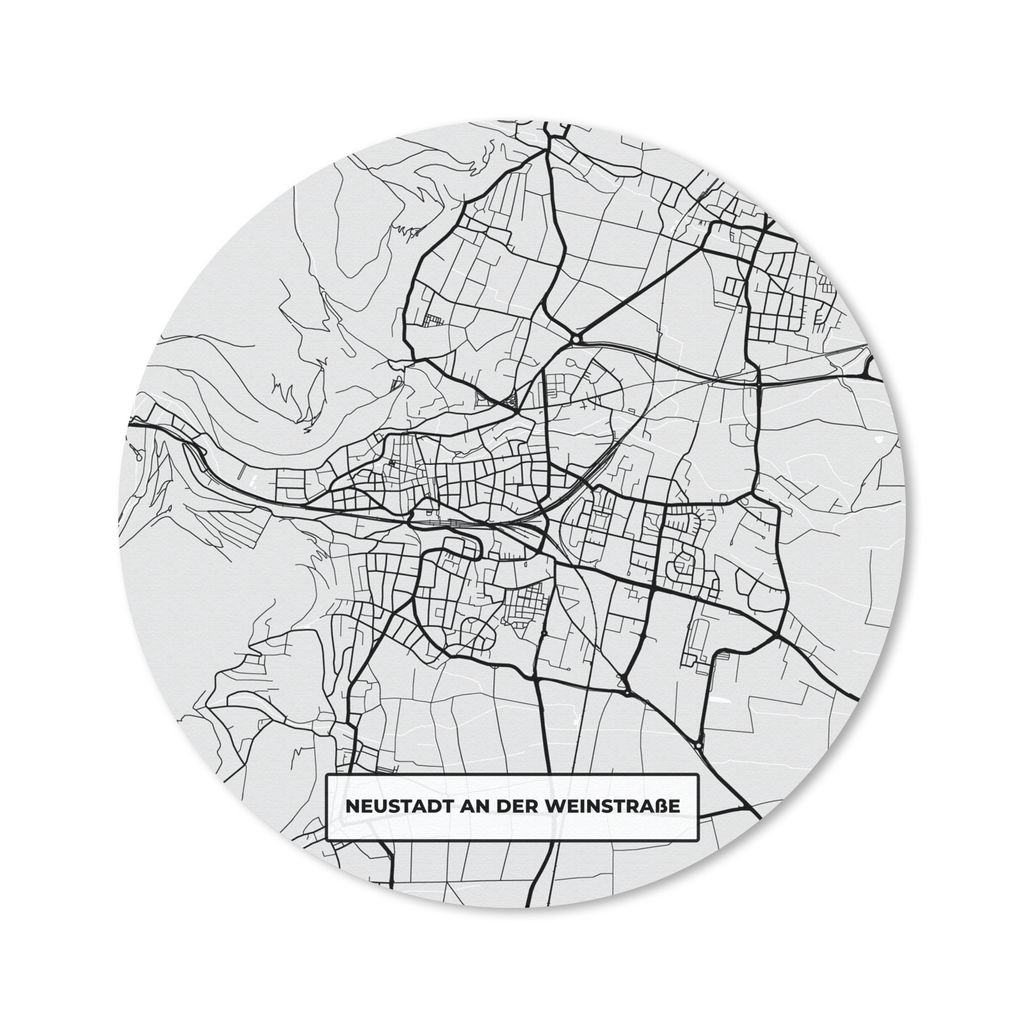 MuchoWow Mauspad Mousepad Stadtplan - Neustadt An Der Weinstraẞe - Deutschland - Karte 40x40 cm - Mousepads - Maus Mat - Pad - Mausunterlage - ...