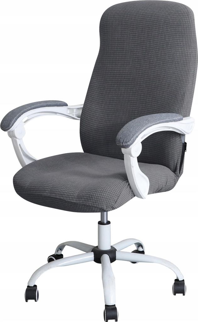 Elastischer Jacquard-Bezug für Drehstuhl in Grau – Schonbezug für Büro- und Arbeitsstühle