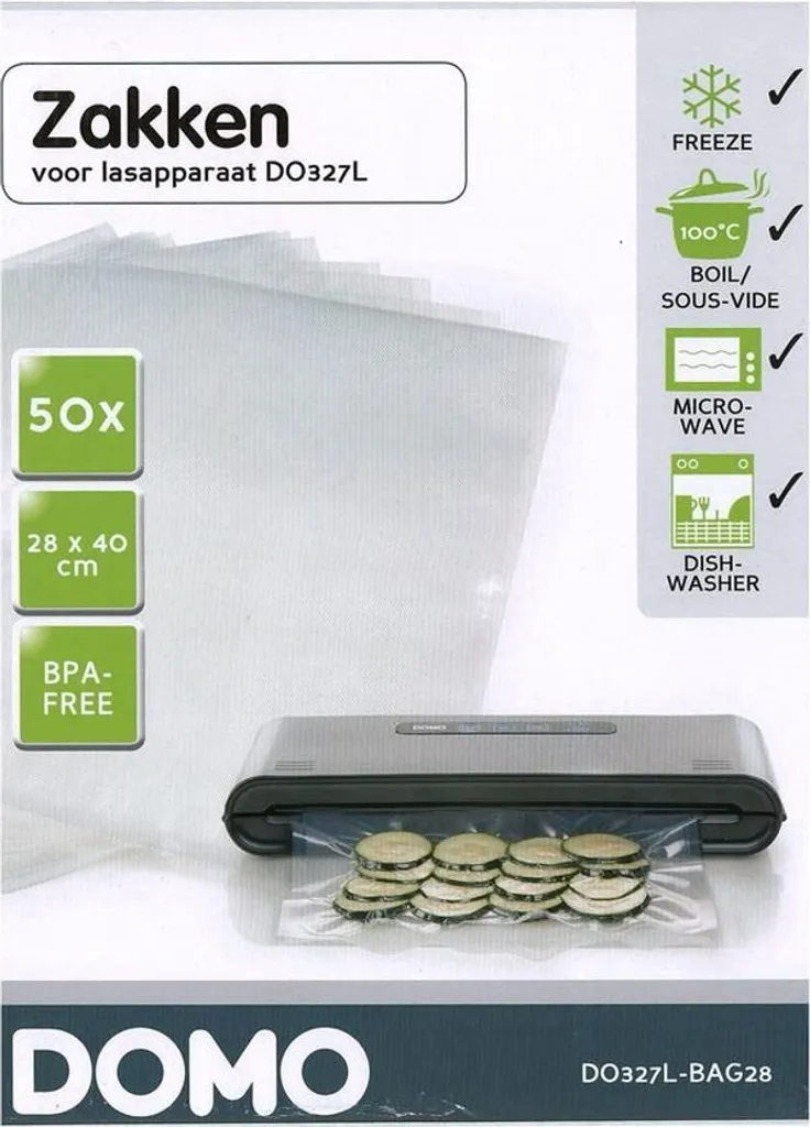 Compatibilità Totale: Domo DO327L-BAG28 Sacchetti Sottovuoto 28x40