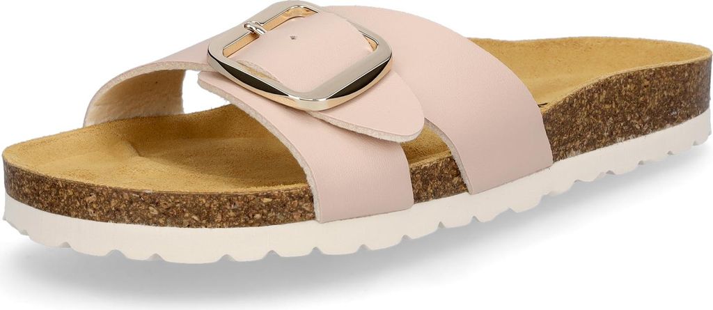 MIDS MAYLA Damen Pantolette rosa – Einriemer mit ergonomischem Rauleder-Fußbett
