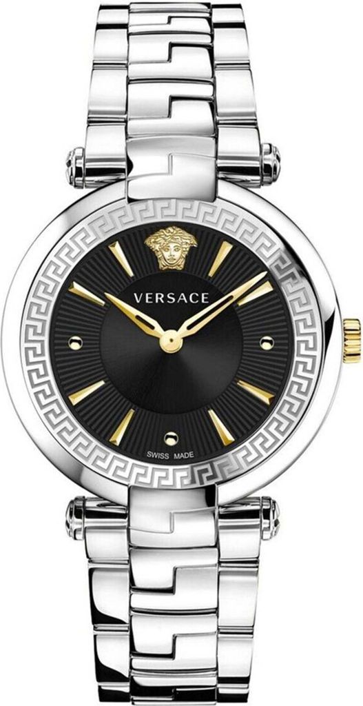 Versace VE2L00321 Revive schwarz gold silber Edelstahl Armband Uhr Damen NEU