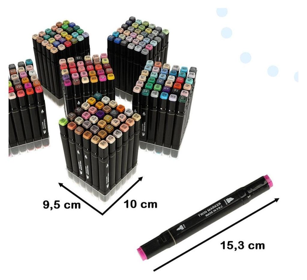 Dwustronne markery alkoholowe w etui 204 + stojak Zdjęcie produktu 