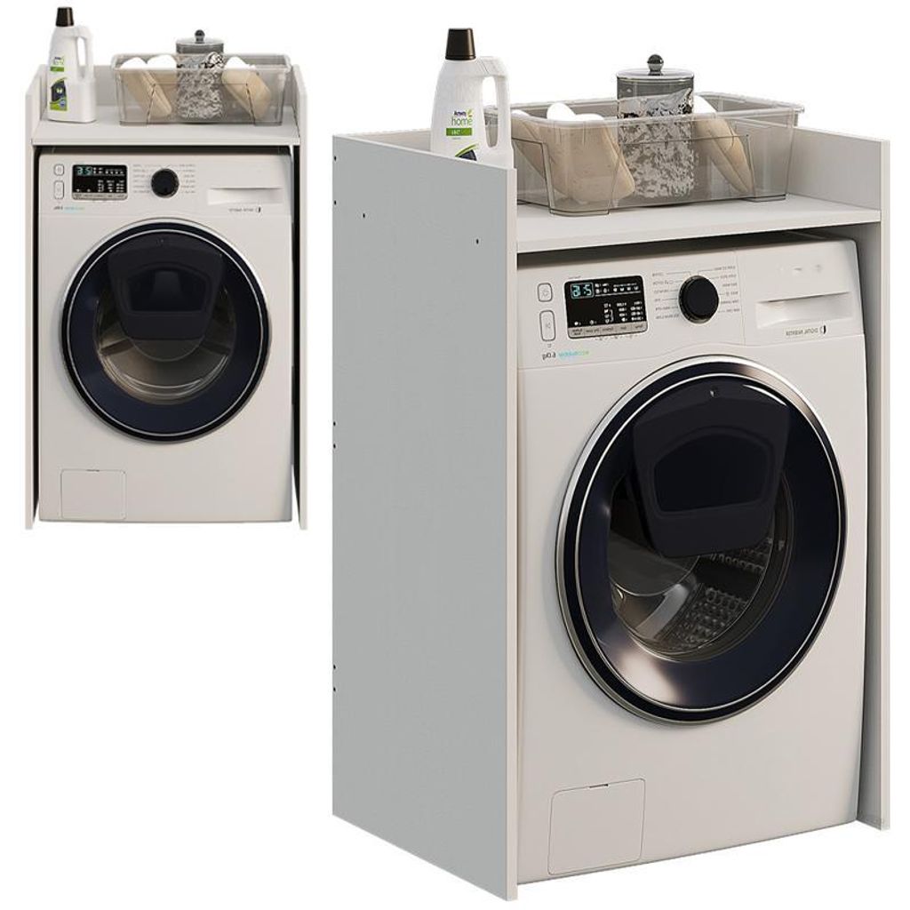 Badezimmerschrank für über Waschmaschine/Trockner – Hochschrank, Regal, Einbau für Haushaltsgeräte – weiß, LOFT 64 cm