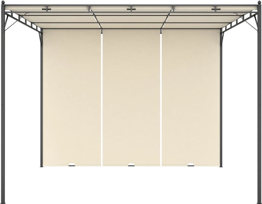 Padiglione da giardino con tenda laterale 3x3x2,25 m crema Immagine del prodotto 