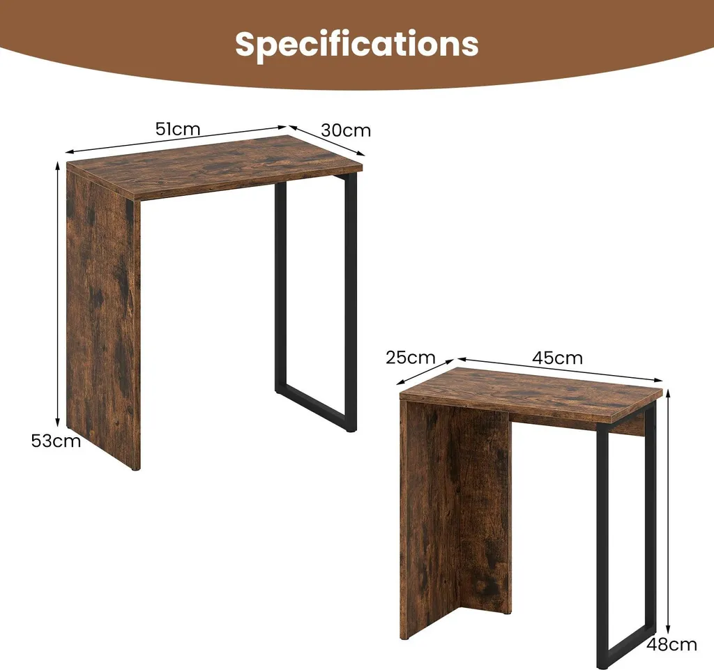 Table Basse et Table de Chevet Lot de 2 Meubles d'Appoint Polyvalents - 3