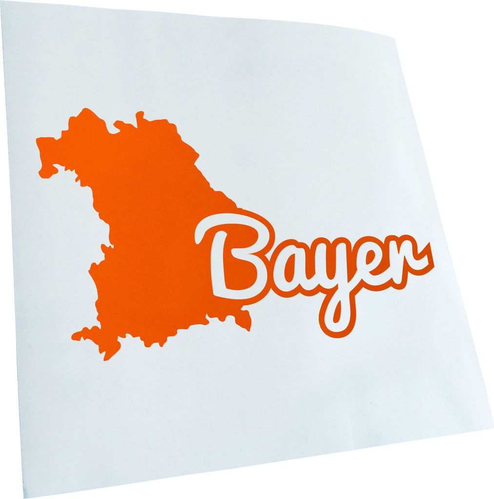 Kiwistar - Autoaufkleber - Bayer Bayern Herkunft - Orange - 60x35cm - Aufkleber für Auto, Laptop, Fahrrad, LKW, Motorrad mehrfarbig JDM Decal Racing