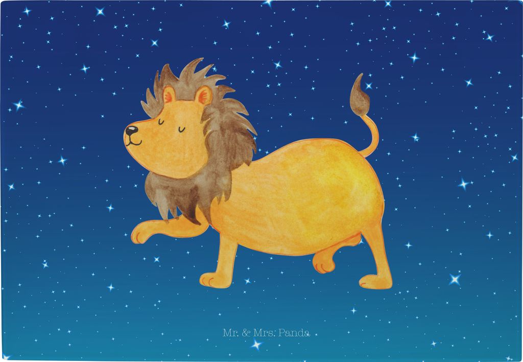 Mr. & Mrs. Panda Servierplatte Sternzeichen Löwe - Sternenhimmel Blau - Geschenk, Juli, Geburtstag, Hackbrett, Glas Schneideplatte, Schneidebrett,...