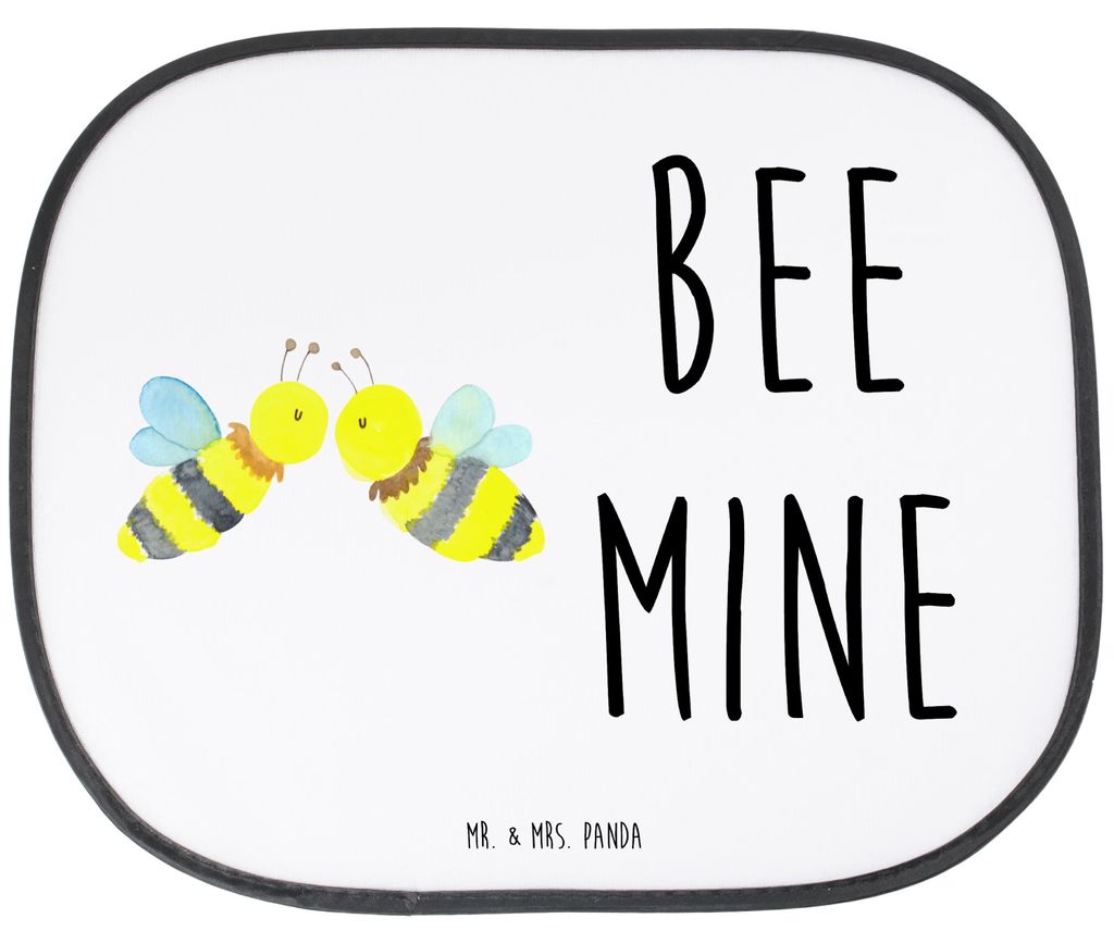Mr. & Mrs. Panda Sonnenschutz Auto Biene Liebe - Weiß - Geschenk, Sonnenblende, Seitenscheibe, autofenster, Kfz