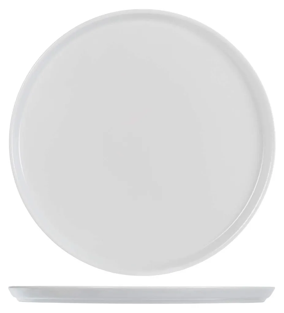 Service de 6 assiettes pizza 33cm blanches en faïence pour vos soirées