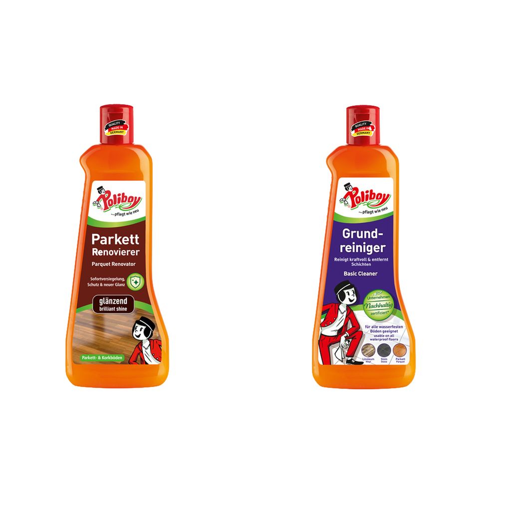 Poliboy Reinigungsset: Grundreiniger & Parkett Renovierer Produktbild 