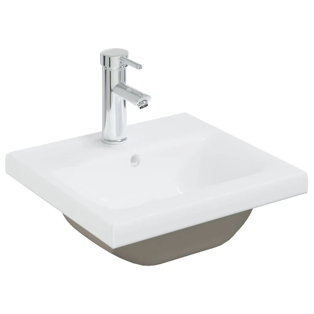 Lavandino Incasso Ceramica Bianca 42x39x18 cm vidaXL con Rubinetto