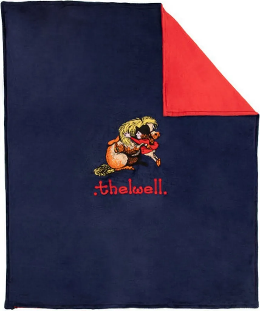 Couverture Séchante en Polaire Thelwell pour Poney Bleu Marine et Rouge