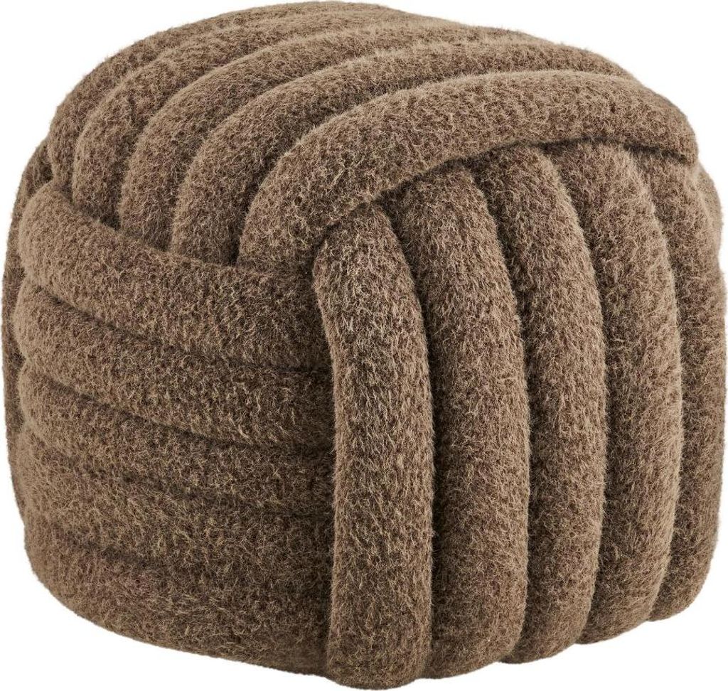 Pouf Mette braun, 48 cm breit, 43 cm hoch, 48 cm tief Produktbild 
