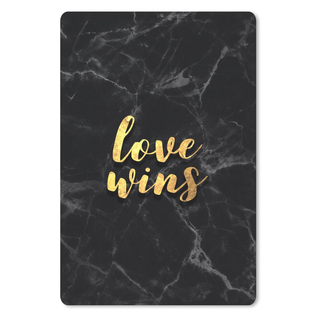 MuchoWow Mauspad Mousepad Zitat - Liebe - Marmor - Gold 18x27 cm - Mousepads - Maus Mat - Pad - Mausunterlage
