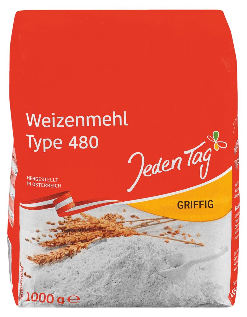 Weizenmehl 480 griffig 1000g von Jeden Tag Produktbild 