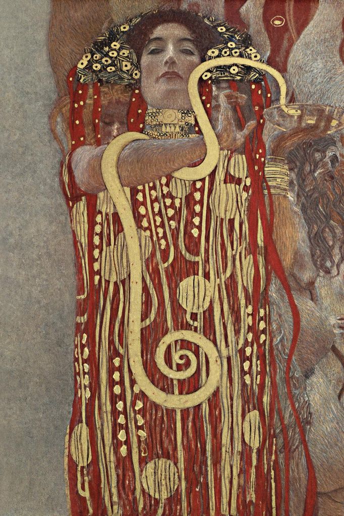Plakat 20x30cm Hygieia, Gustaw Klimt Vintage für das Wohnzimmer