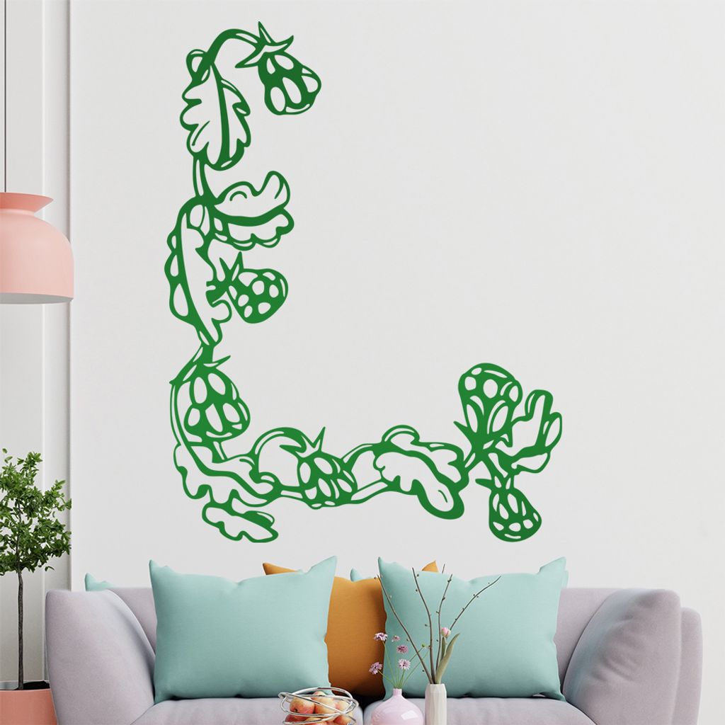 Blumen - Ranken Wandtattoo in 6 Größen - Wandaufkleber Wall Sticker - Dekoration, Küche, Wohnzimmer, Schlafzimmer, Badezimmer
