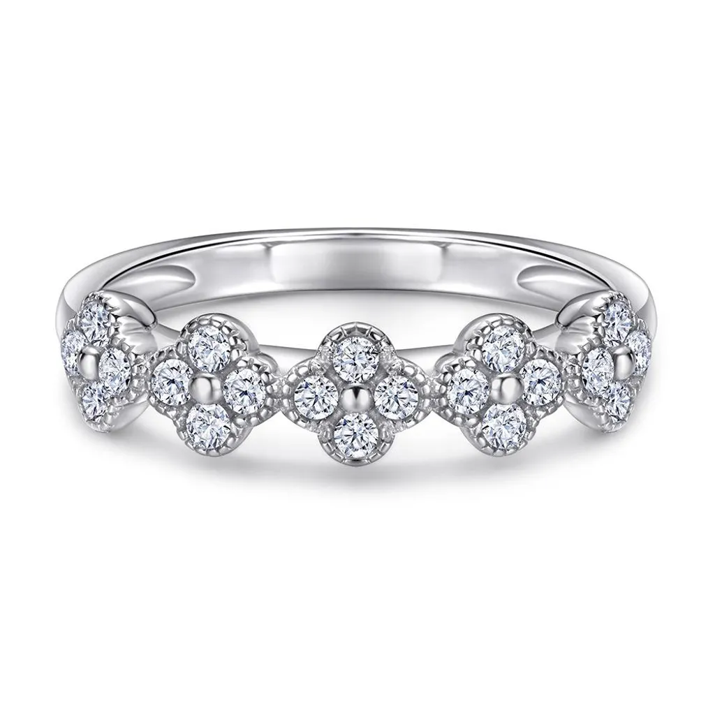 Anneau de Fiançailles Solitaire en Argent 925 et Zircone Scintillant