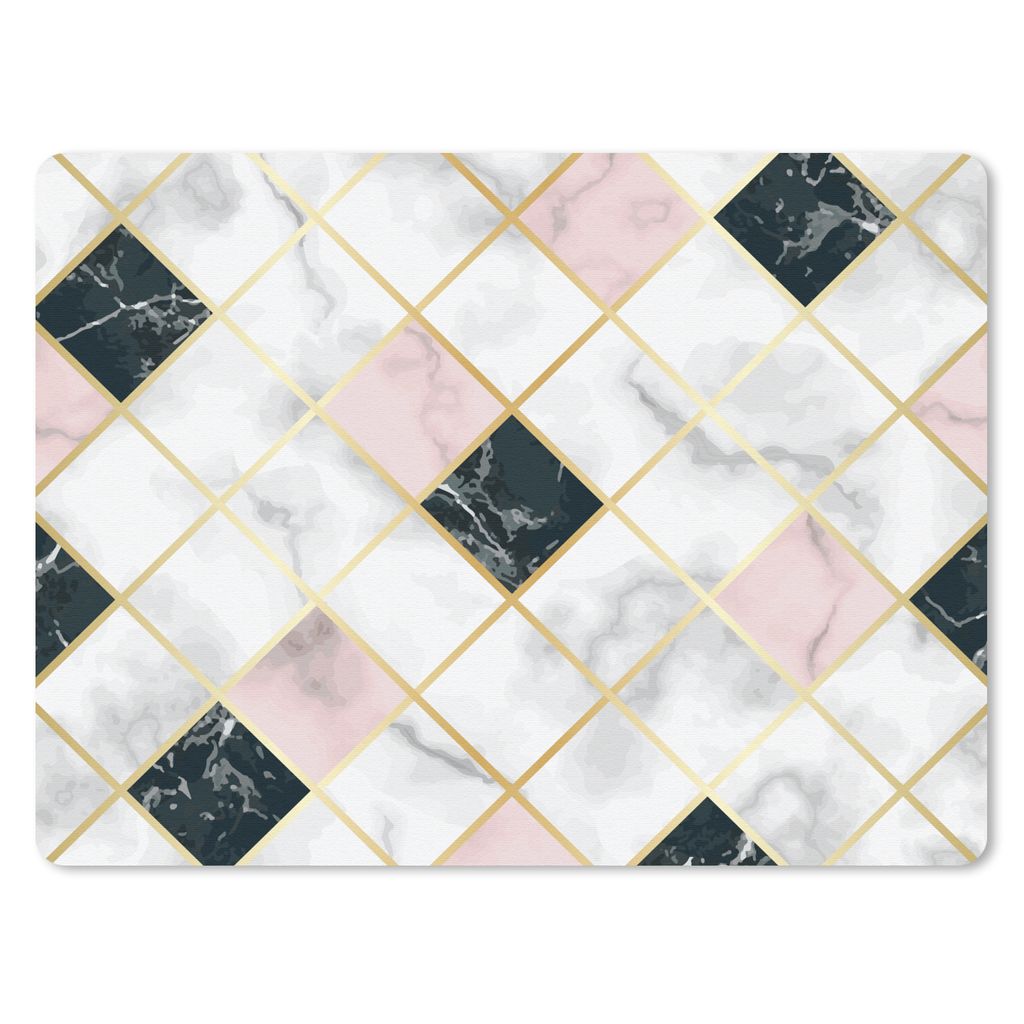 MuchoWow Mauspad Mousepad Marmor - Geometrische Formen - Muster - Luxus 23x19 cm - Mousepads - Maus Mat - Pad - Mausunterlage - Schreibtischunter...