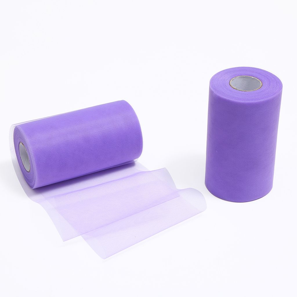 ZADAWERK Tüll - 15 cm x 45 m - Lila - 1 Rolle - Tisch-Deko - Hochzeit - Weihnachts-Tüll - Geschenk - Schleife - Schleier - Tutu - DIY Tüllrolle